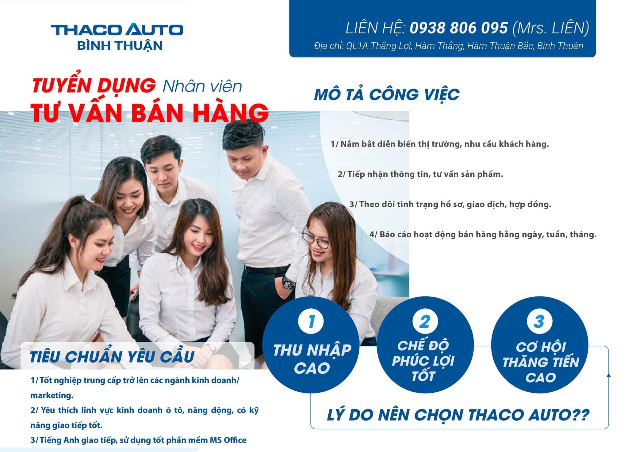 Thông báo tuyển dụng Nhân viên Tư vấn bán hàng